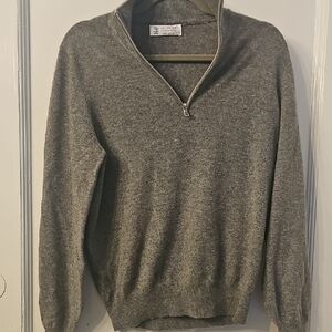 Brunello Cucinelli Half Zip Cashmere Sweater M